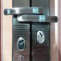 Дръжки за китайска входна врата, с бронировка, реверсивни - модел 1, снимка 1 - Входни врати - 36821351