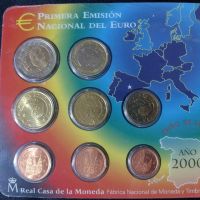 Испания 2000 – Комплектен банков евро сет от 1 цент до 2 евро – 8 монети BU, снимка 2 - Нумизматика и бонистика - 45544550