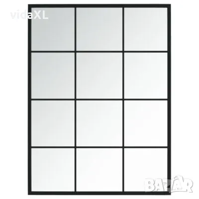 vidaXL Огледало за стена, черно, 80x60 см, метал(SKU:342207), снимка 1