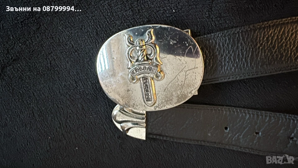 Сребърен колан проба 925 CHROME HEART Buckle Belt, снимка 1