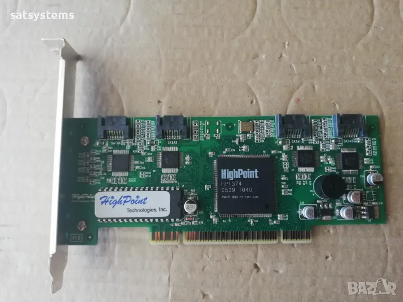 HighPoint Rocket Raid 1640 PCI 4x Sata Internal Raid Controller Card, снимка 1