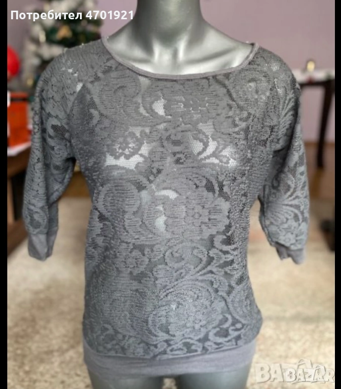 Сива мрежеста блуза, снимка 1