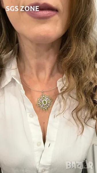 Сребърна Висулка от Тайланд с Перидот, снимка 1