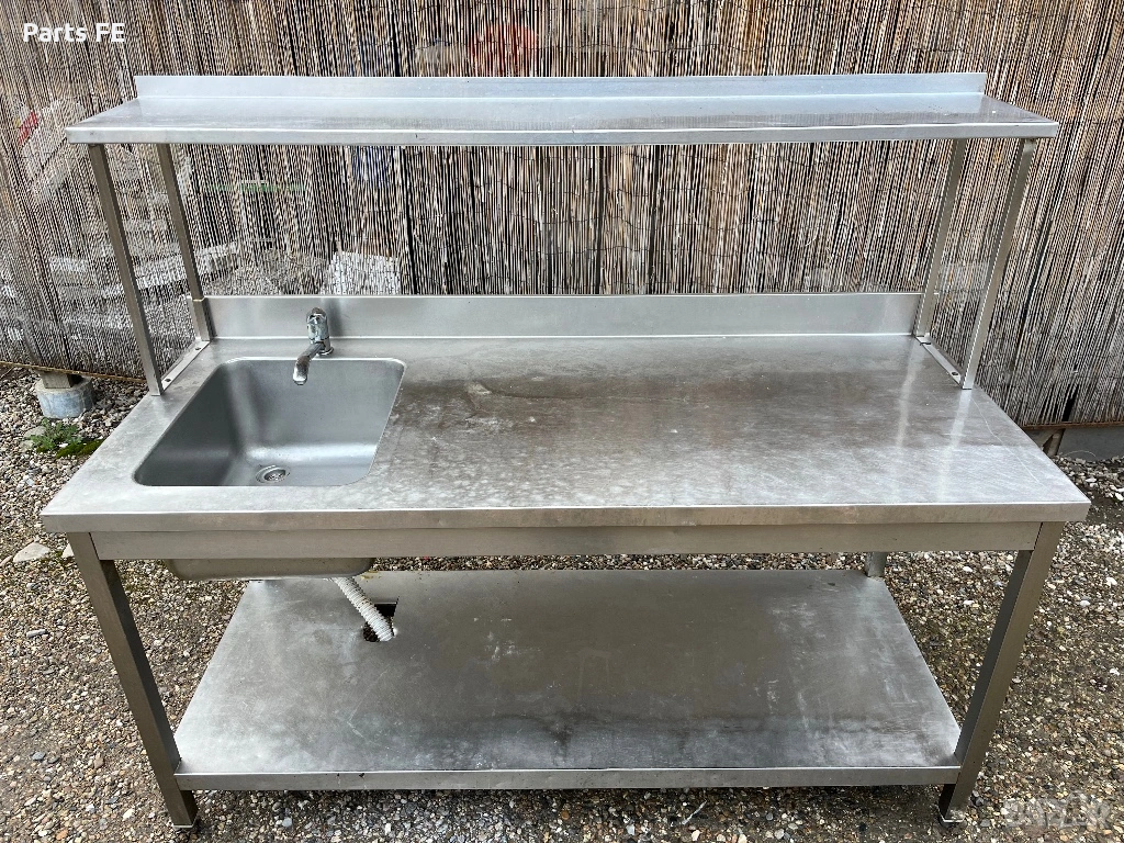 Професионална работна маса с мивка с надстройка неутрално оборудване, снимка 1