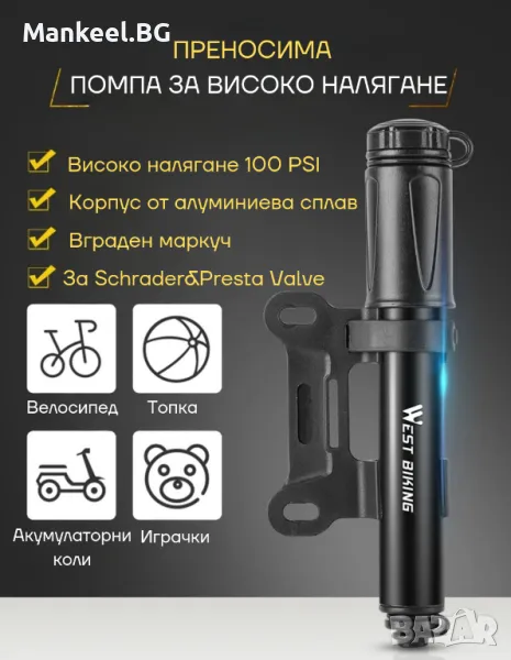 Мини преносима помпа West Biking, снимка 1