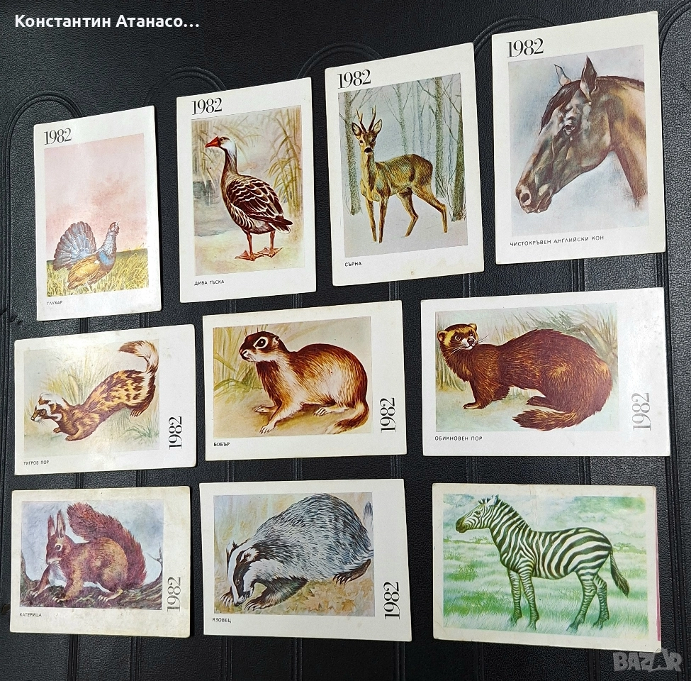 Стари календарчета на животни от 80'те год., снимка 1