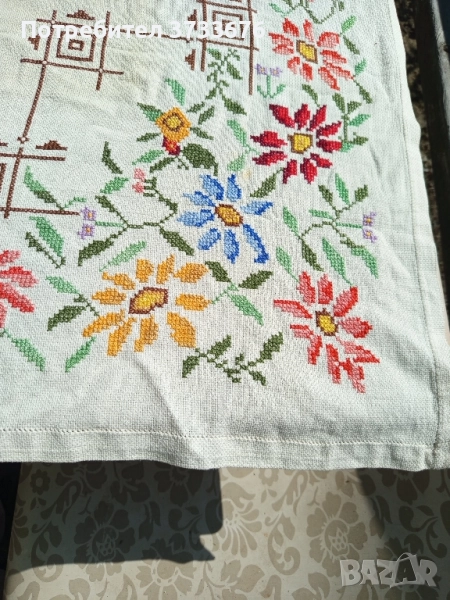 Уникална везана ленена покривка. 12 цвята!!, снимка 1