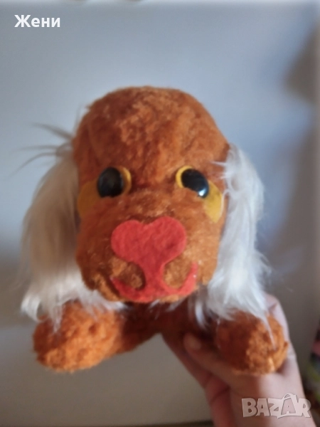 Старо соц. плюшено куче с твърд пълнеж , снимка 1