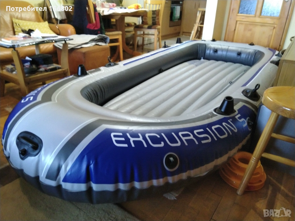Надуваема лодка Intex Excursion 5 за рафтинг, разходка и риболов, снимка 1