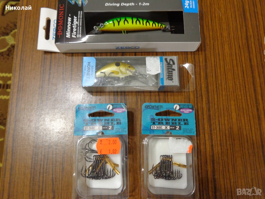 Тройни куки Owner,воблери(Salmo Hornet)., снимка 1