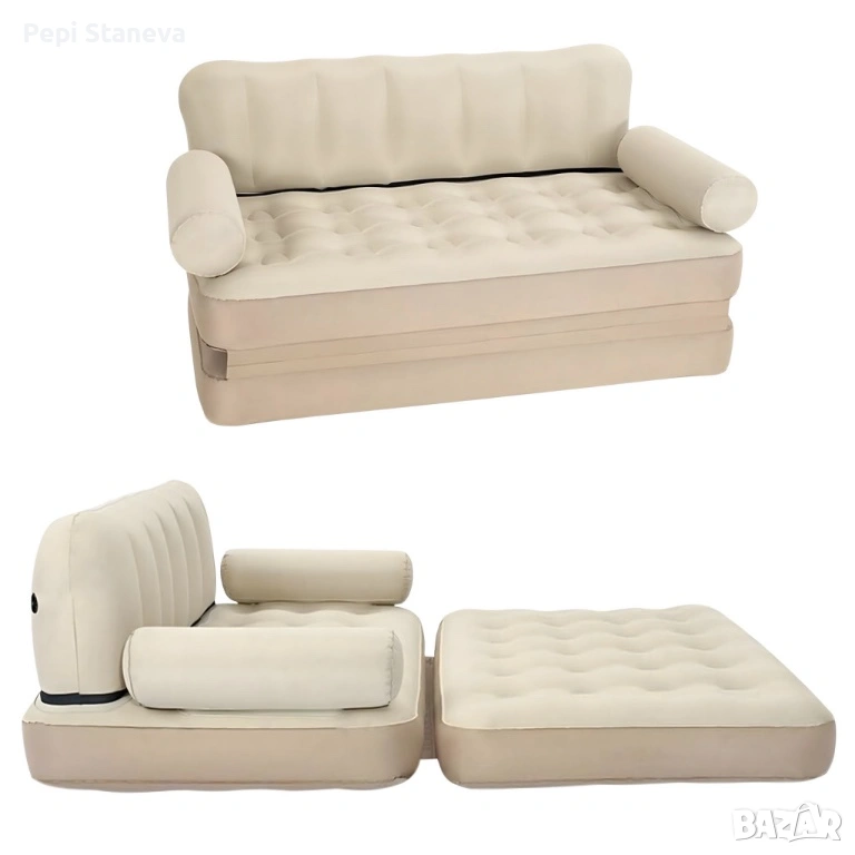 Двоен надуваем матрак с разтегателен диван за спане, снимка 1