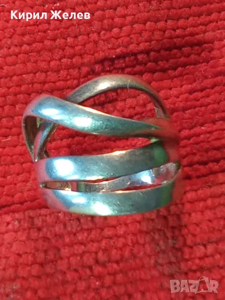 СТАР ШИКОЗЕН СРЕБЪРЕН ПРЪСТЕН СРЕБРО 925 АЖУРНА ХУДОЖЕСТВЕНА РЪЧНА БИЖУТЕРСКА ИЗРАБОТКА 30430, снимка 1