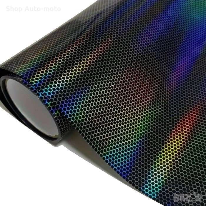 Фолио за фарове и стопове Automat-Тип пчелна пита, 30см x 10 метра, снимка 1