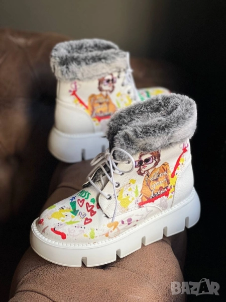 дамски боти с пух , снимка 1