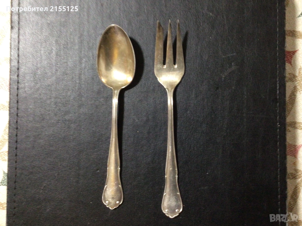 5 сребърни лъжички и 5 сребърни вилички., снимка 1