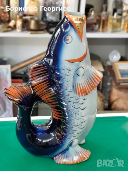 Руска порцеланова бутилка риба, снимка 1