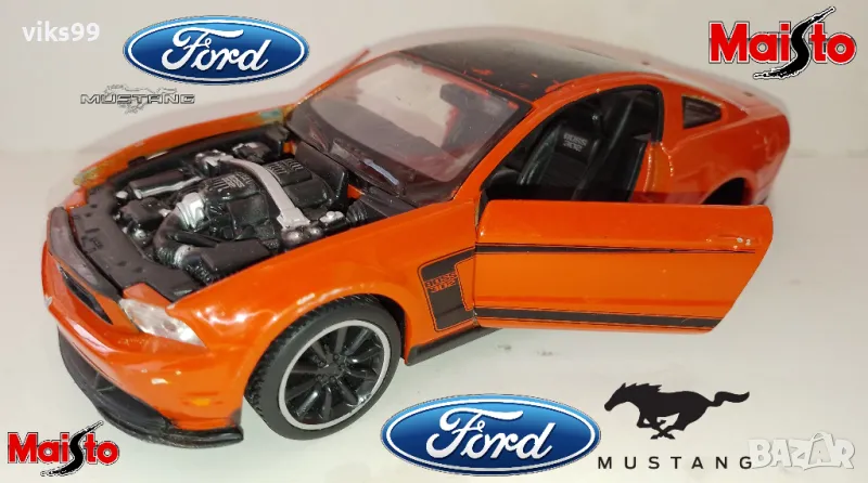 Ford Mustang Boss 302 ORANGE MAISTO - Мащаб 1:24, снимка 1