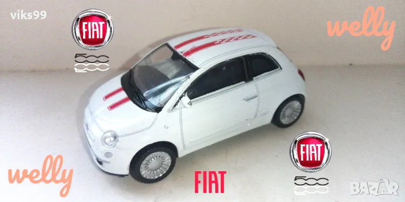 Fiat 500 2007 Welly 44009 - Мащаб 1:43, снимка 1