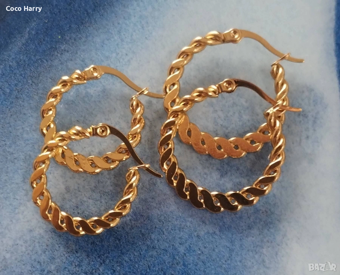 Комплект 2чифта обеци, медицинска стомана , снимка 1