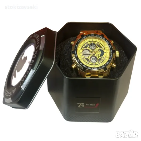 Луксозен златист часовник BISTEC – съвършенство в детайлите, снимка 1