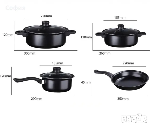 Комплект съдове за готвене от 13 части, снимка 3 - Съдове за готвене - 48143424