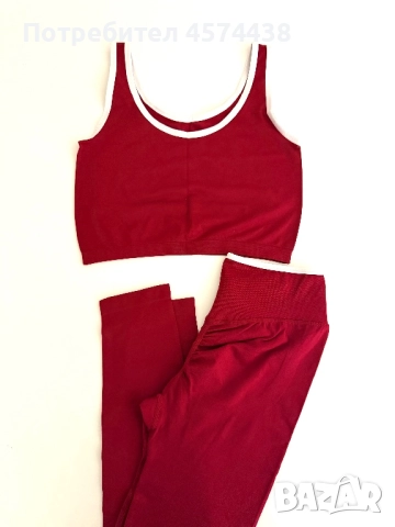 Дамски Спортен Фитнес Комплект Спортна Екипировка за Фитнес М, снимка 14 - Спортни екипи - 52503746