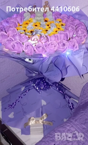 Ръчно изработен светещ ароматен букет , снимка 12 - Декорация за дома - 53658471