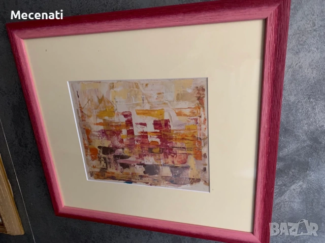 ТЕНЬО ЖЕЛЕВ (1923-2010) масло абстракт пейзаж, снимка 5 - Картини - 53100049