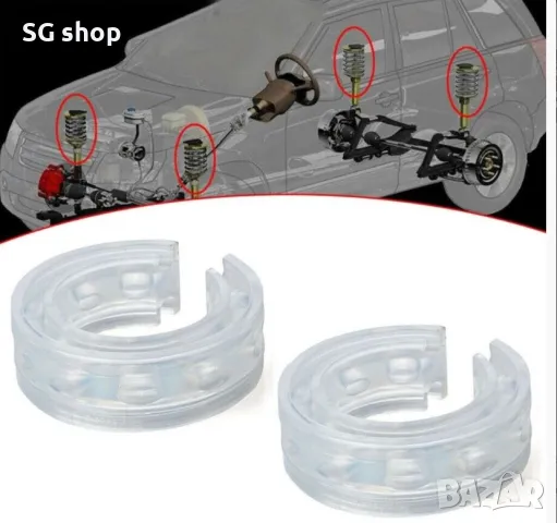 Подложки буфери за пружини от прозрачен уретан 2броя 1кт, снимка 2 - Аксесоари и консумативи - 50091453