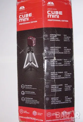 Нов К-т ADA Cube Mini Английски Професионален Лазерен НИВЕЛИР Лазер 20м с Тринога Калъф Чанта БАРТЕР, снимка 3 - Измервателни инструменти - 50170595