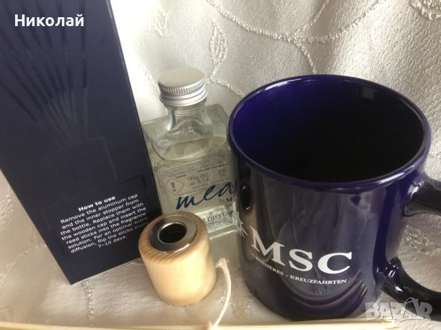 Луксозен ароматен дифузер / ароматизатор за стая MED MSC Essence of Voyage 100 ml + подарък чаша MSC, снимка 8 - Ароматизатори - 52029860