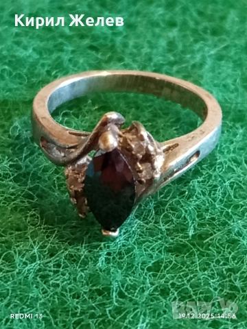 Винтидж сребърен пръстен с ювелирно инкрустиран диамант МОЙСЕНИТ майсторска ръчна изработка 11893, снимка 2 - Пръстени - 52848109