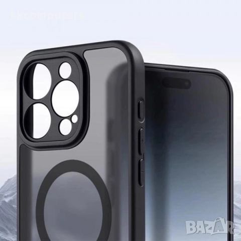 Калъф Go Boy Акрилен Силикон Мат MagSafe / Черна рамка / за iPhone 17 6.3 Баркод : 3132850, снимка 3 - Калъфи, кейсове - 52429757