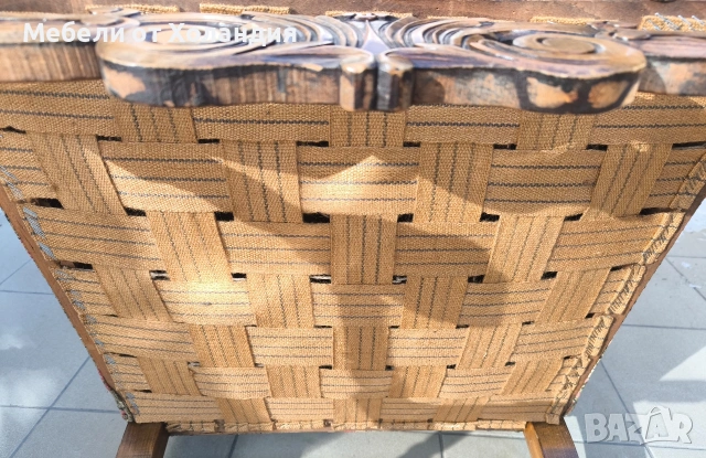 Белгийско кресло с дърворезба, снимка 8 - Дивани и мека мебел - 53084509