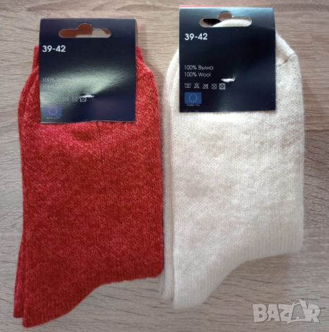 Топли Зимни Вълнени чорапи от 100% вълна, снимка 2 - Дамски чорапи - 50489279