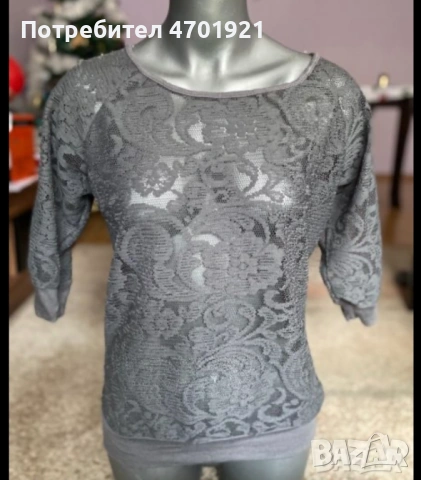 Сива мрежеста блуза