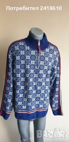 Bogner Fire + Ice  Wool  Knitted Half Zip Mens Size 2XL / XL ОРИГИНАЛ! Мъжка Вълнена Жилетка с 3/4 ц, снимка 2 - Пуловери - 49067474