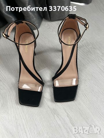 Дамски черни високи обувки, 39 номер, снимка 1 - Дамски обувки на ток - 45567081