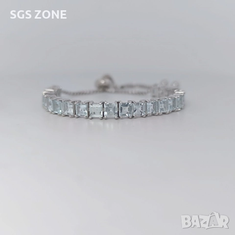 Сребърна гривна с естествен топаз, шлифован топаз, снимка 11 - Гривни - 52599859