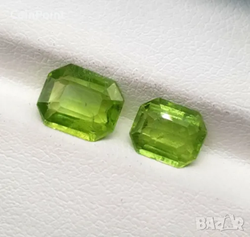 Перидот emerald cut, снимка 1