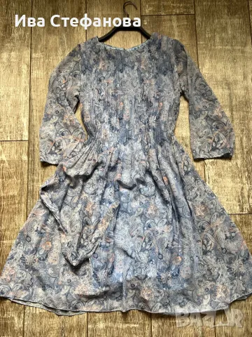 Разкошна нова  ежедневна елегантна теменужено синя рокля ситно плисе солей , снимка 2 - Рокли - 50174123