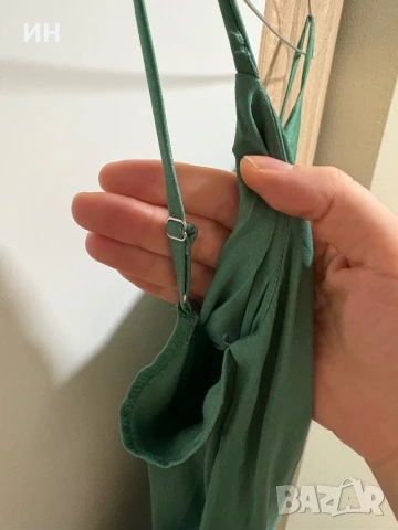 Сатенена рокля в зелено, снимка 7 - Рокли - 51180001
