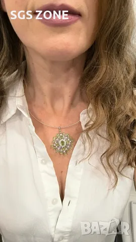 Сребърна Висулка от Тайланд с Перидот