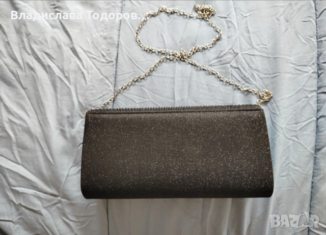 Елегантна черна бална рокля в комплект с официална чанта, снимка 3 - Рокли - 54231182
