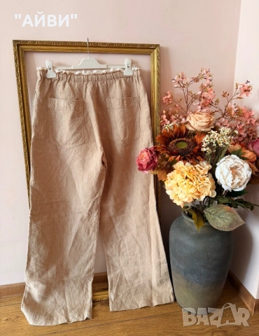 ZARA Дамски панталон от лен и тениска, снимка 12 - Панталони - 54003868