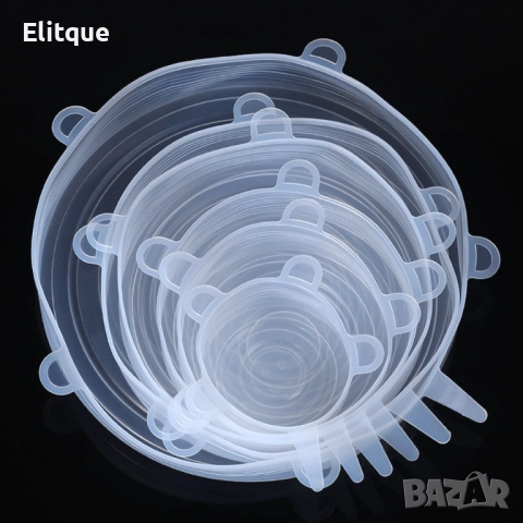 Комплект от 6 броя разтягащи се силиконови капаци, снимка 16 - Други - 52656918