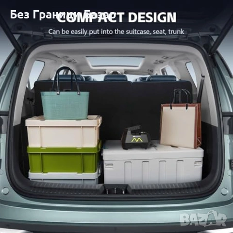 Нов Преносим компресор за гуми кола/мото/колело 150PSI LED + накрайници, снимка 9 - Друга електроника - 53683616