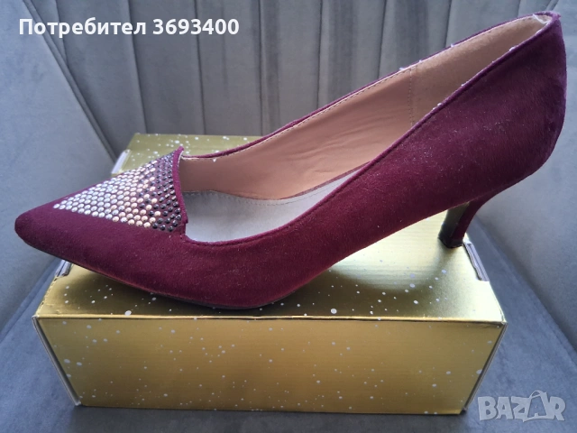 Официални обувки, бордо, снимка 4 - Дамски обувки на ток - 54108279