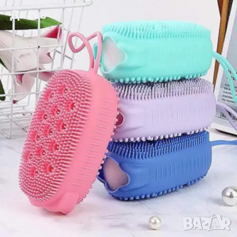 Масажна гъба за баня от силикон Bubbles Brush - за всякакви типове кожа, снимка 5 - Други - 48965310