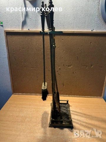 месингови прибори за камина, снимка 6 - Антикварни и старинни предмети - 53431803